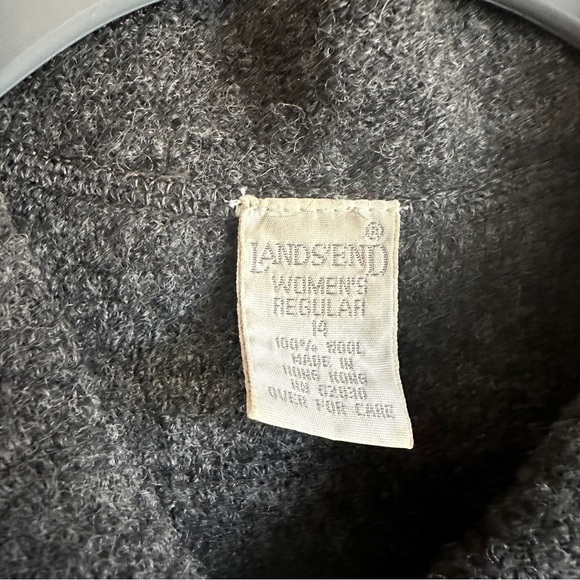 Vintage Land’s End Gray Wool Button Down Vest - Picture 6 of 8